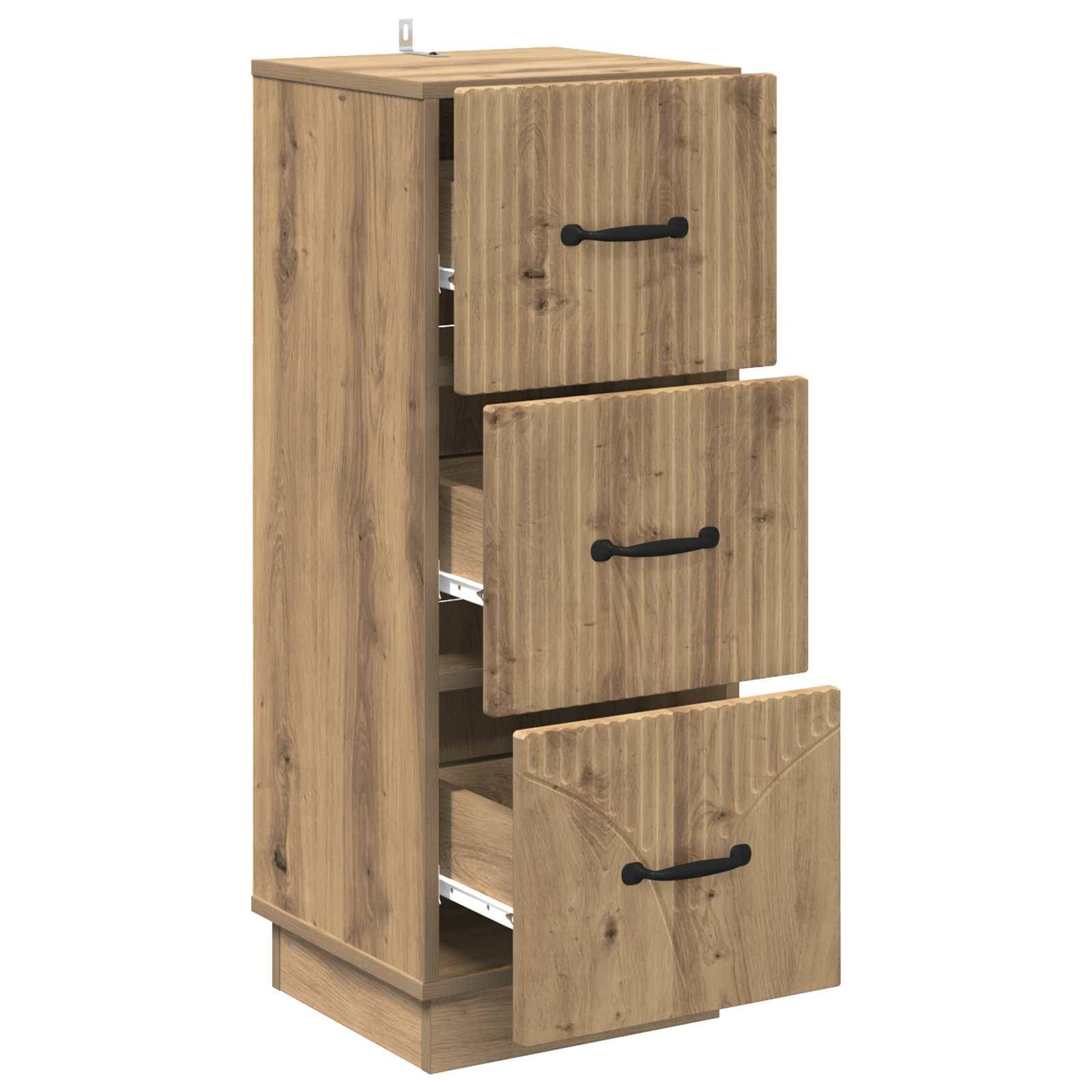 vidaXL Schubladenschrank Artisan-Eiche 33 x 34,5 x 87 cm Holzwerkstoff