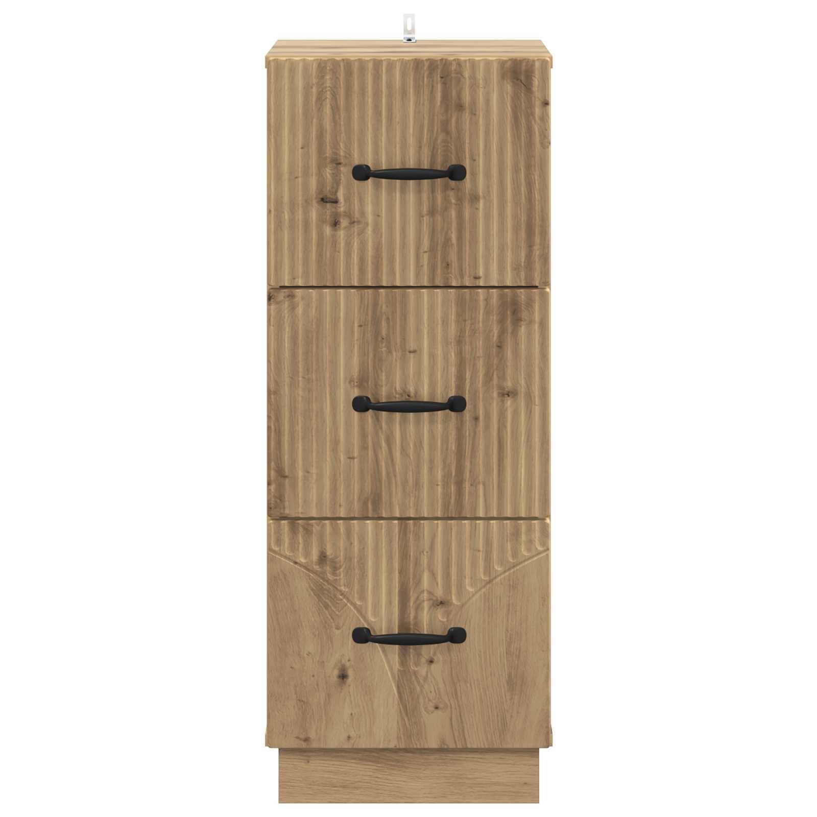 vidaXL Schubladenschrank Artisan-Eiche 33 x 34,5 x 87 cm Holzwerkstoff