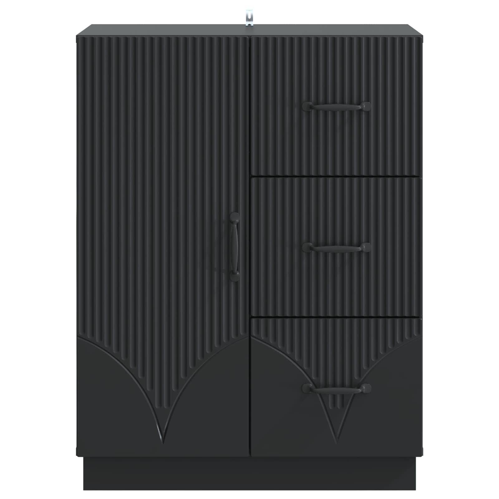 vidaXL Sideboard Schwarz 66 x 34,5 x 87 cm Holzwerkstoff