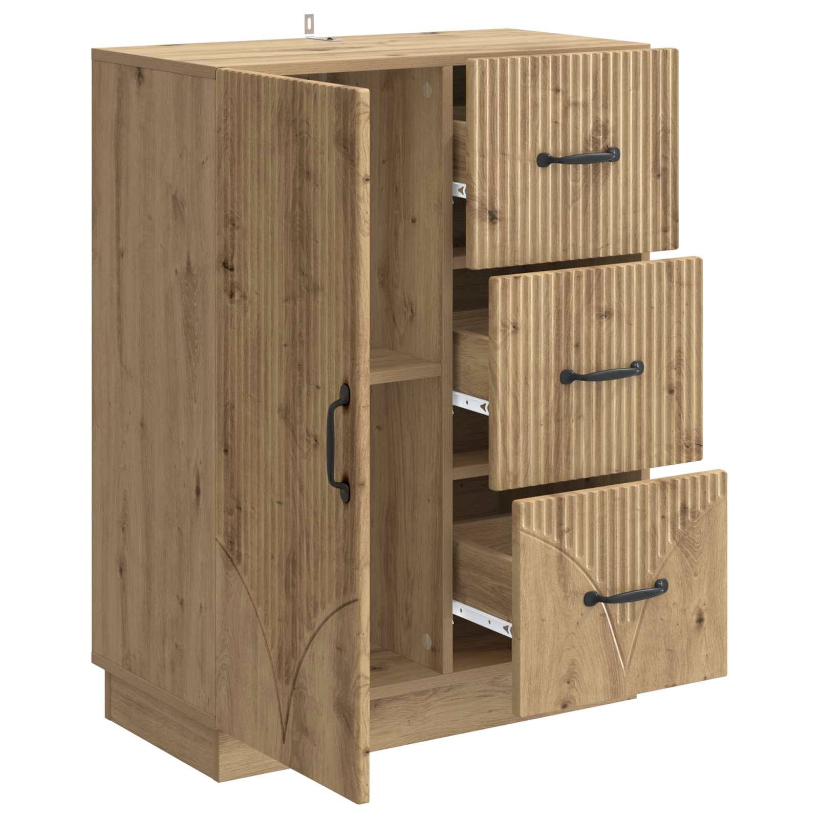 vidaXL Sideboard Artisan-Eiche 66 x 34,5 x 87 cm Holzwerkstoff