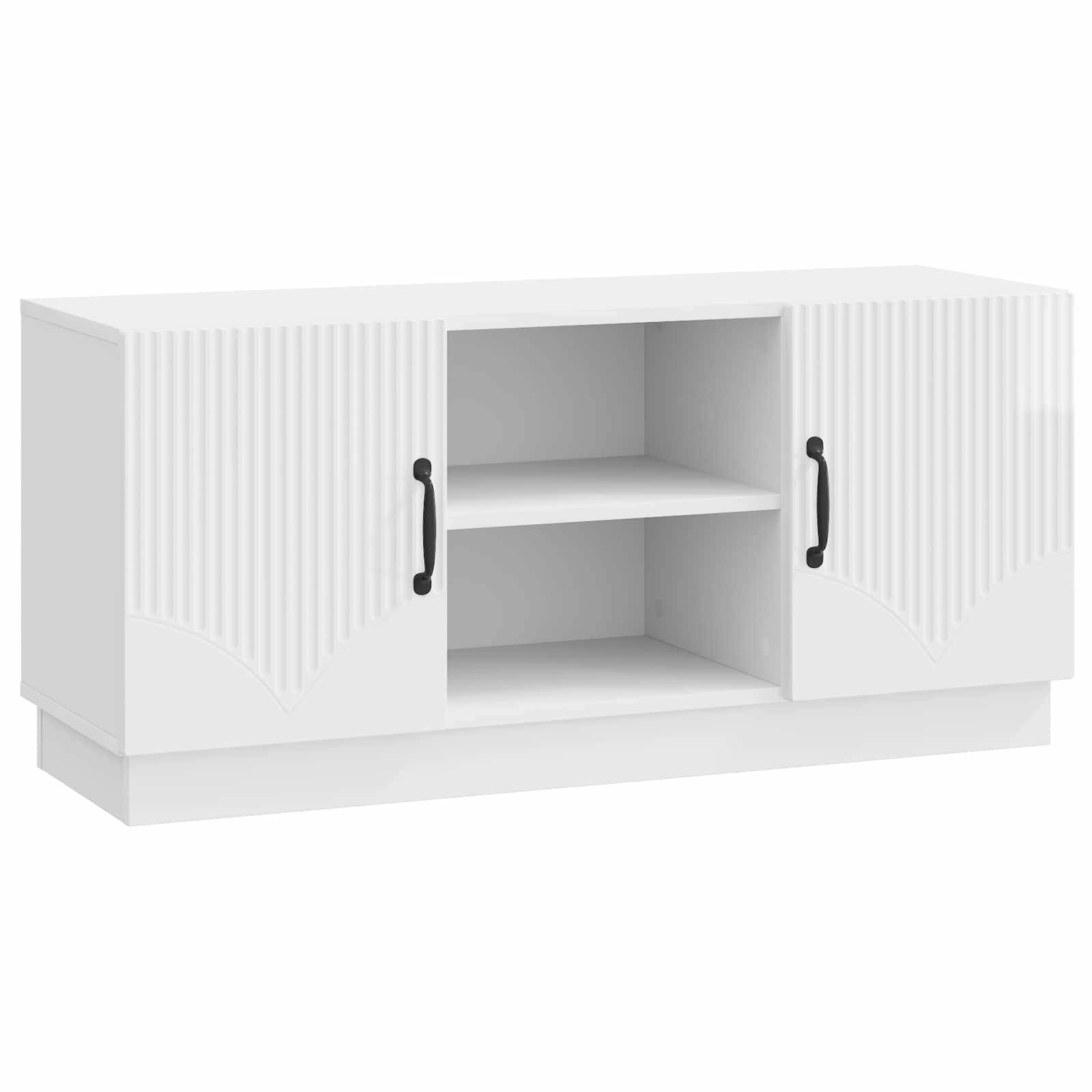 vidaXL TV-Schränk Hochglanz Weiß 102 x 34,5 x 47 cm Holzwerkstoff