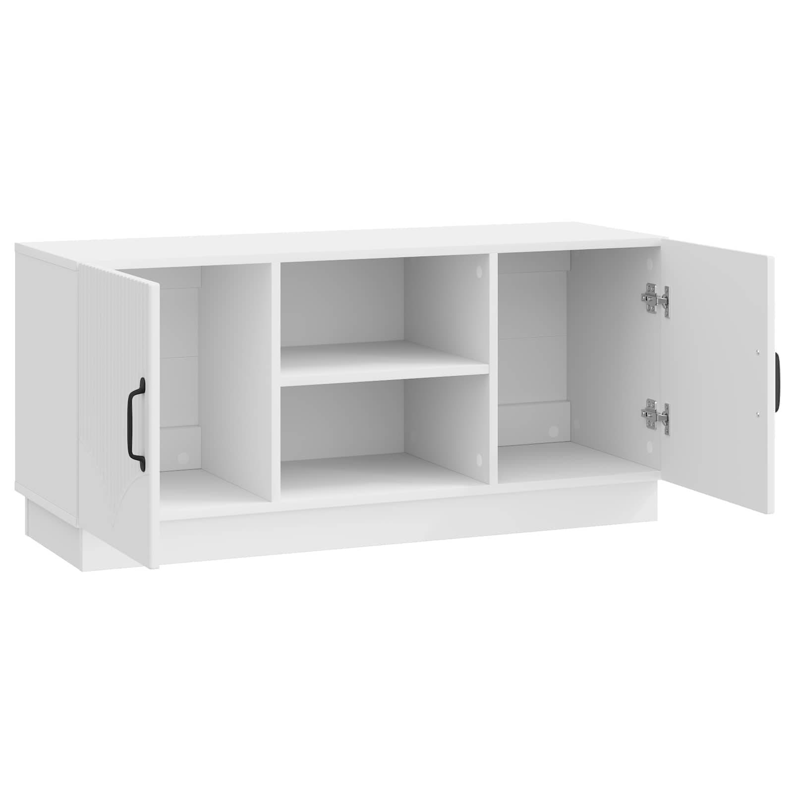 vidaXL TV-Schränk Hochglanz Weiß 102 x 34,5 x 47 cm Holzwerkstoff