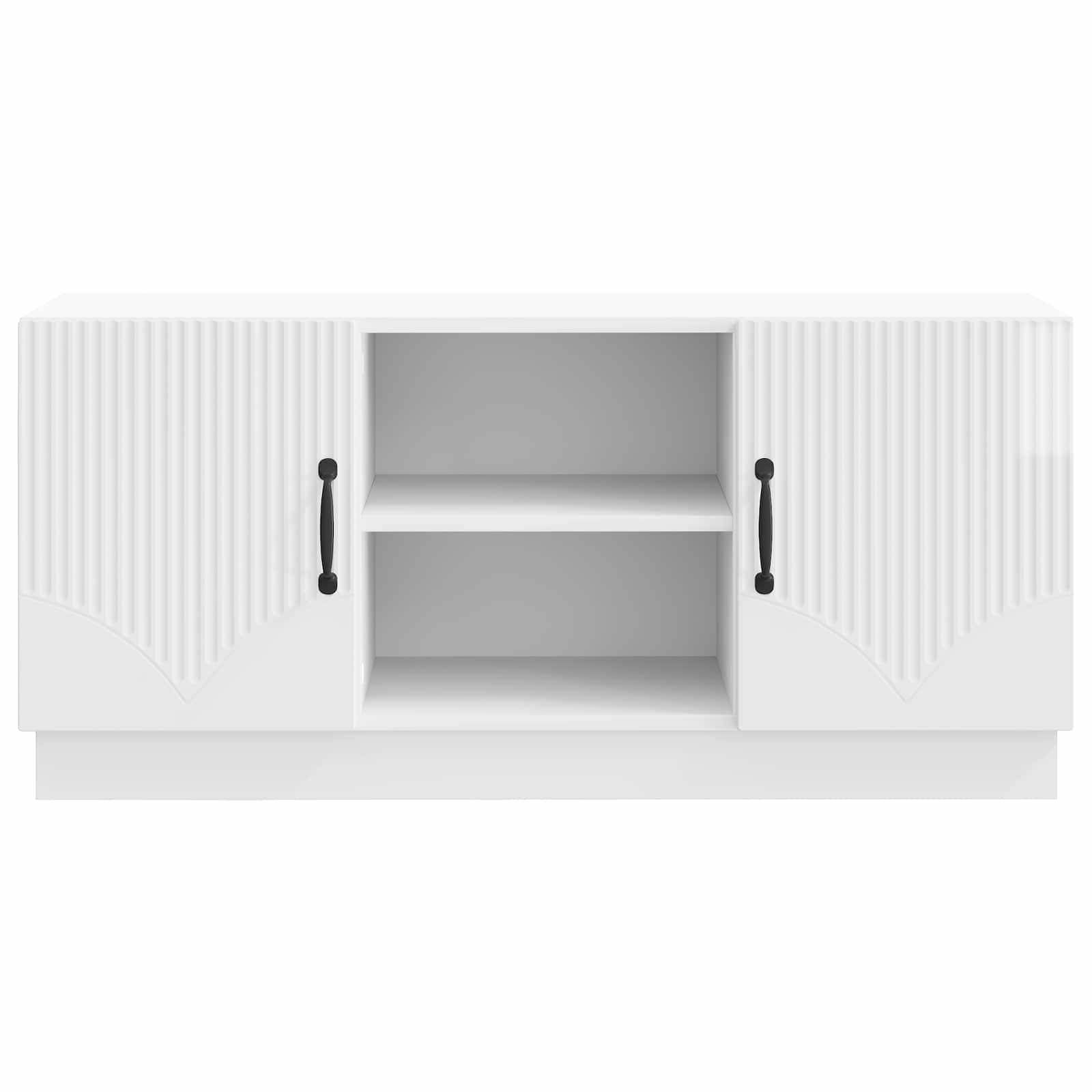 vidaXL TV-Schränk Hochglanz Weiß 102 x 34,5 x 47 cm Holzwerkstoff