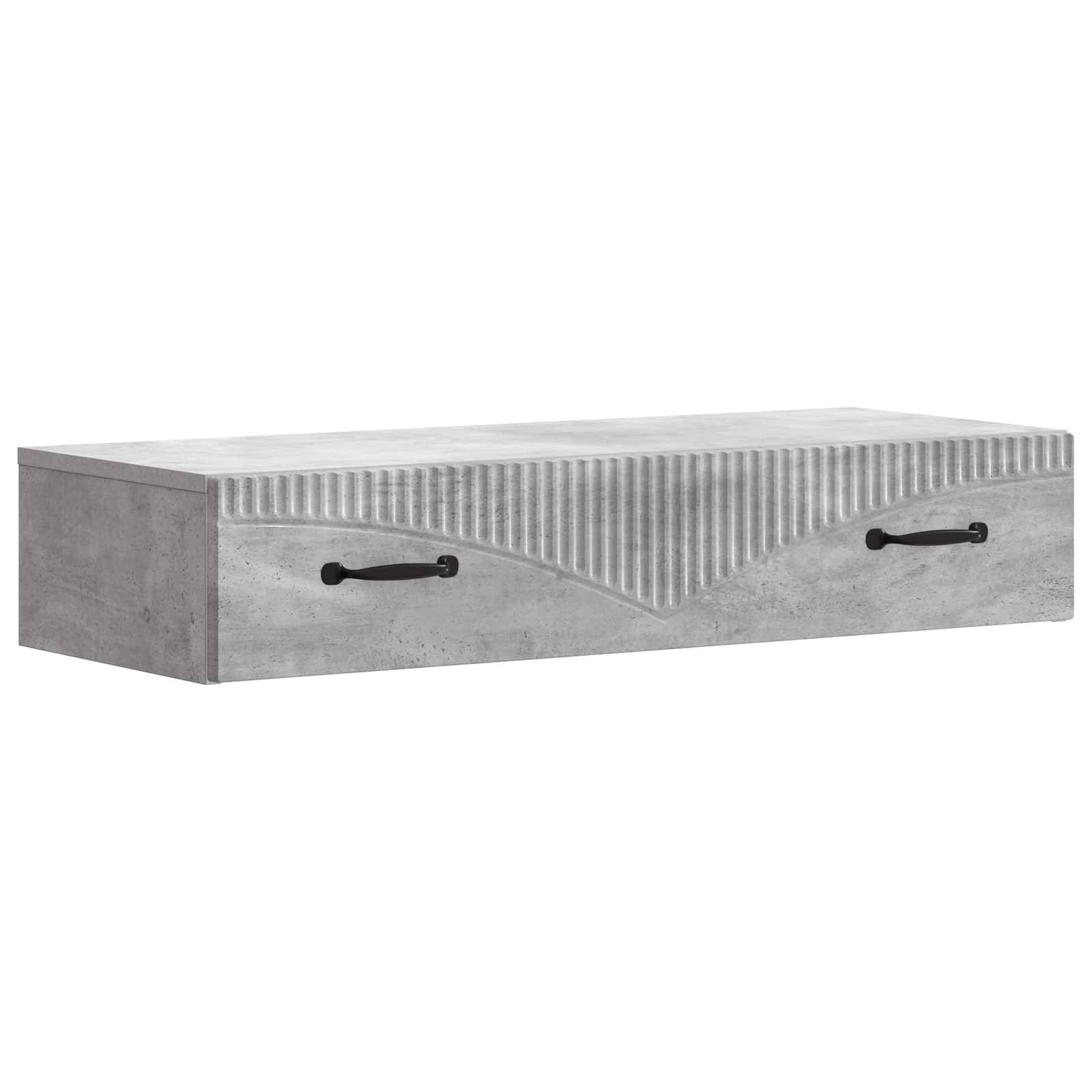 vidaXL Wandmontierter Beistelltisch Betongrau 87,5 x 34,5 x 17 cm