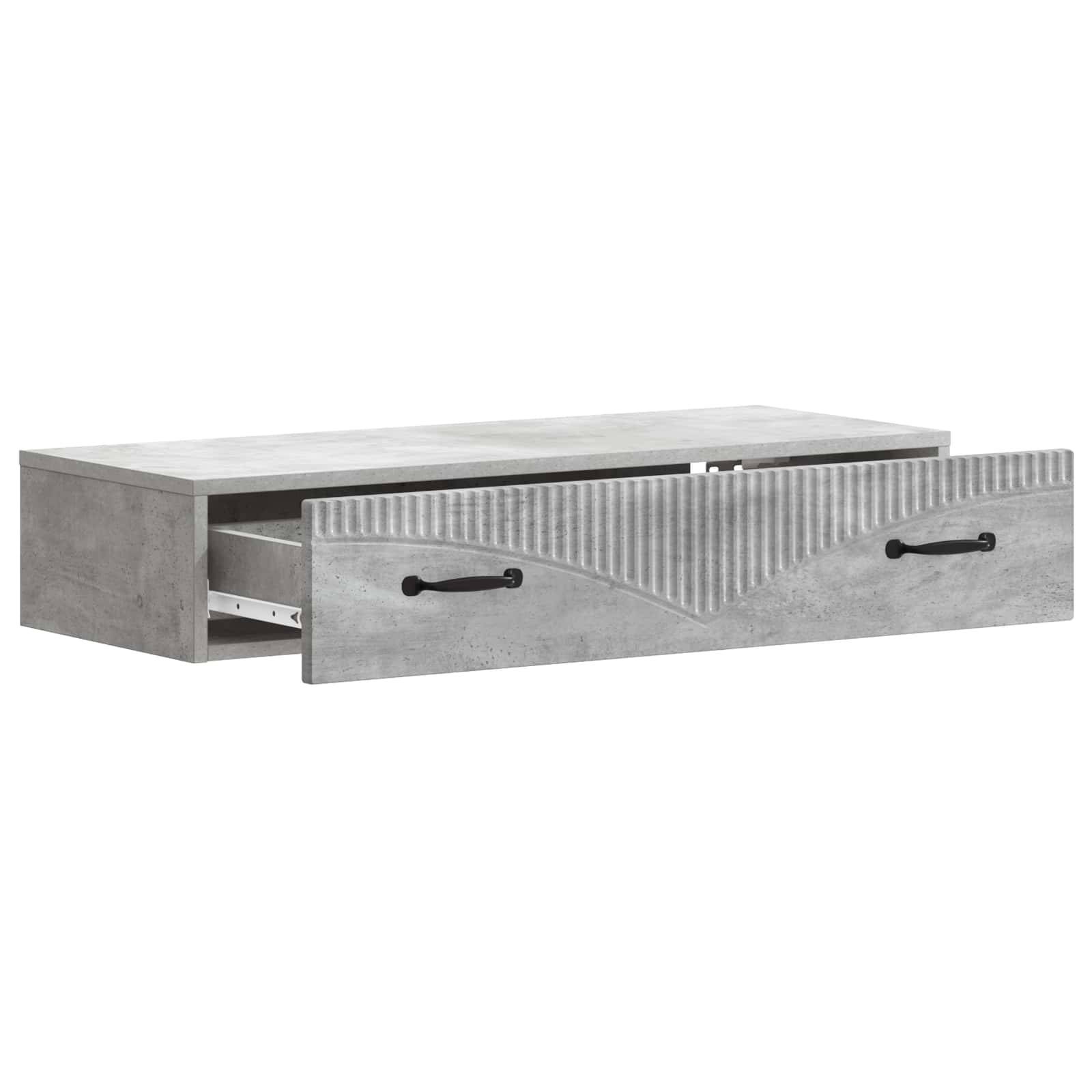 vidaXL Wandmontierter Beistelltisch Betongrau 87,5 x 34,5 x 17 cm
