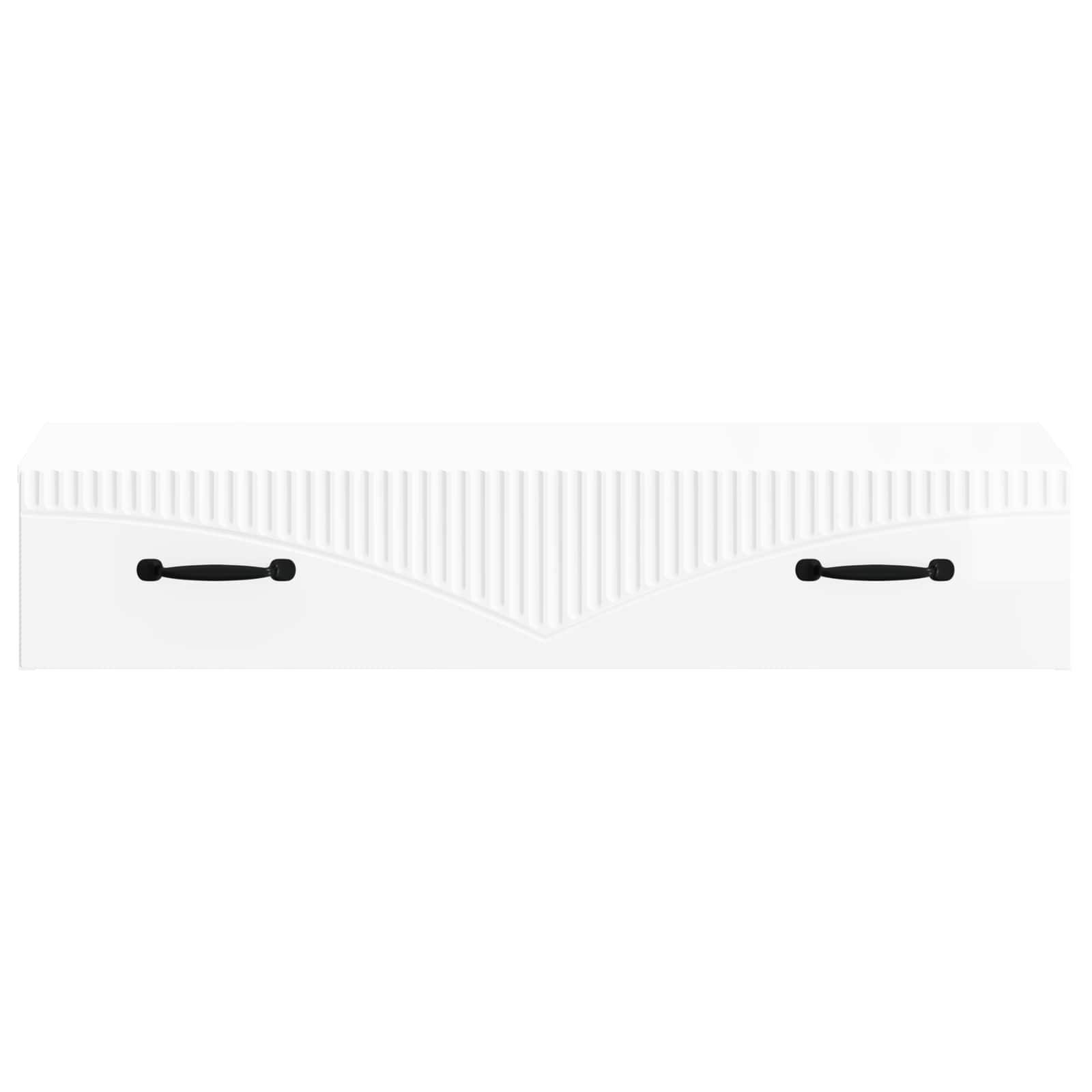 vidaXL Wandmontierter Beistelltisch Hochglanz Weiß 87,5 x 34,5 x 17 cm