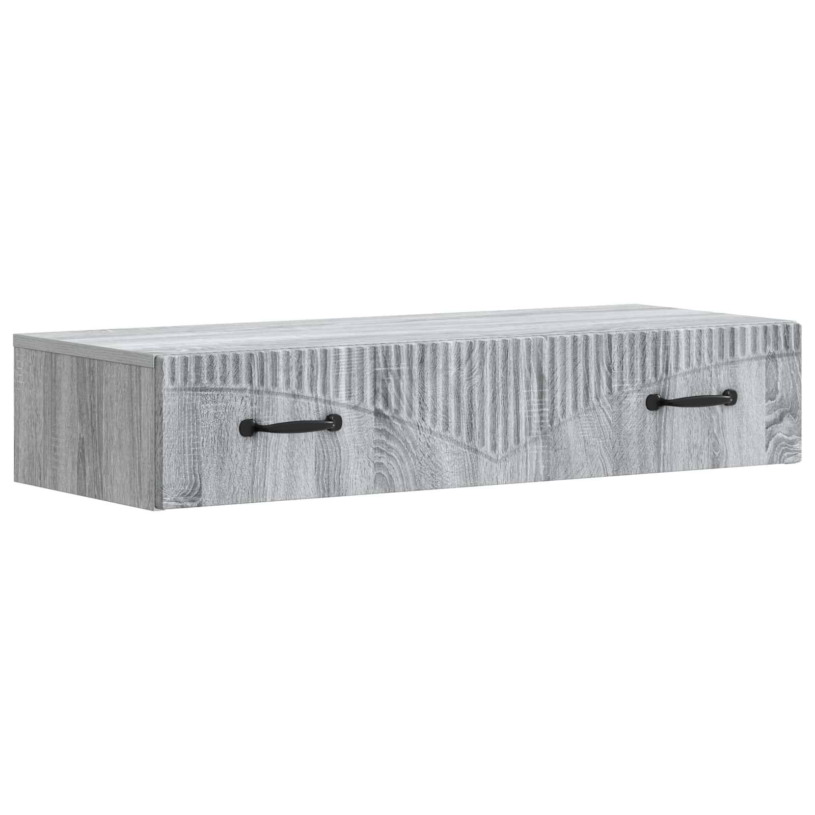 vidaXL Wandmontierter Beistelltisch Graues Sonoma 87,5 x 34,5 x 17 cm
