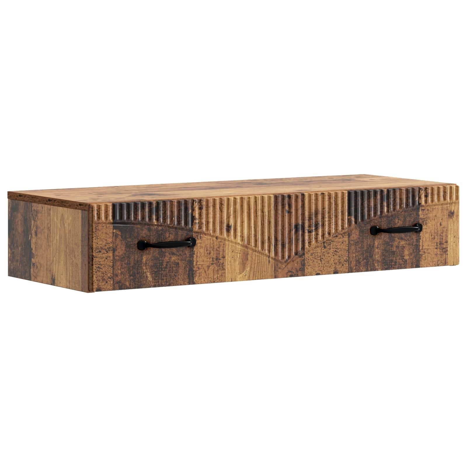 vidaXL Wandmontierter Beistelltisch Altholz 87,5 x 34,5 x 17 cm