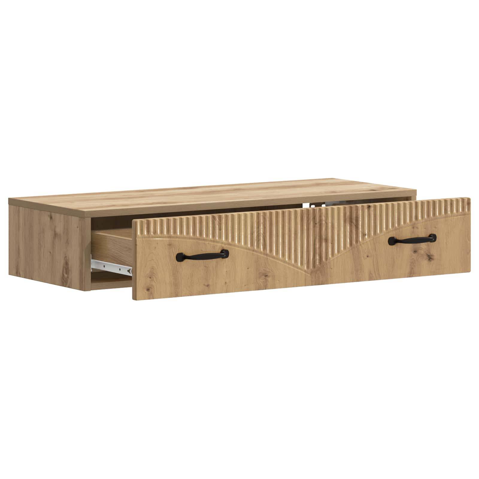vidaXL Wandmontierter Beistelltisch Artisan-Eiche 87,5 x 34,5 x 17 cm