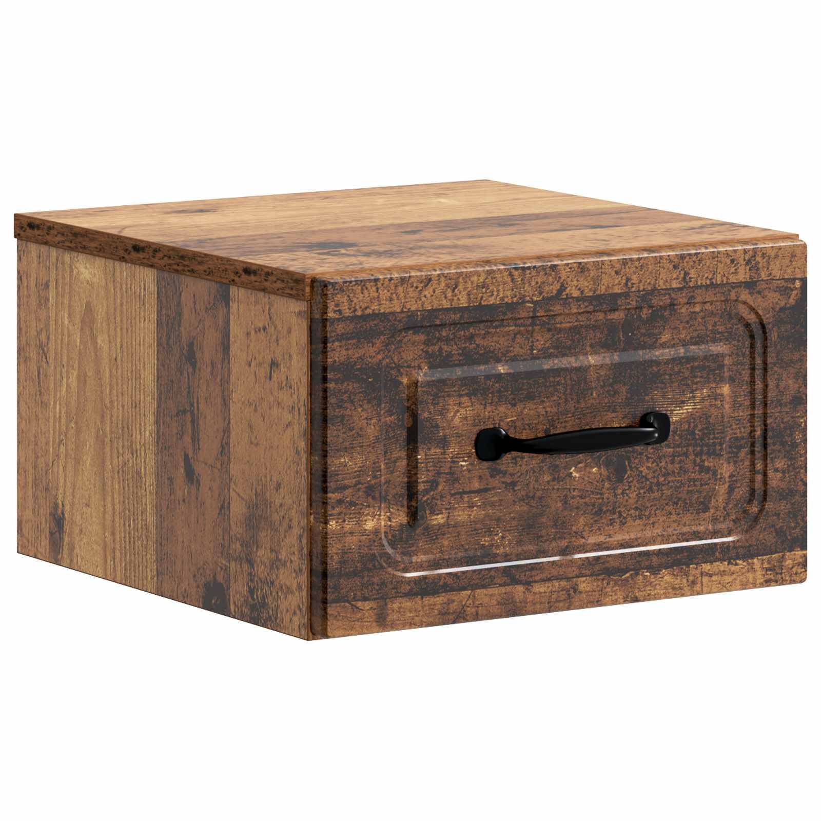 vidaXL Wandmontierter Nachttisch Altholz 34,5 x 33 x 20 cm