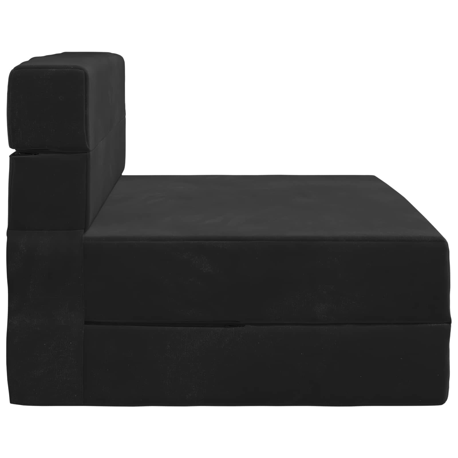 vidaXL Klappsofa Bett Schwarz 190 x 70 x 15 cm Samt