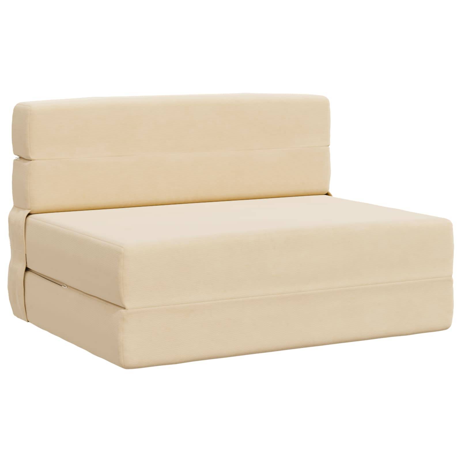 vidaXL Klappsofa Bett Creme 70 x 72 x 60 cm Stoff