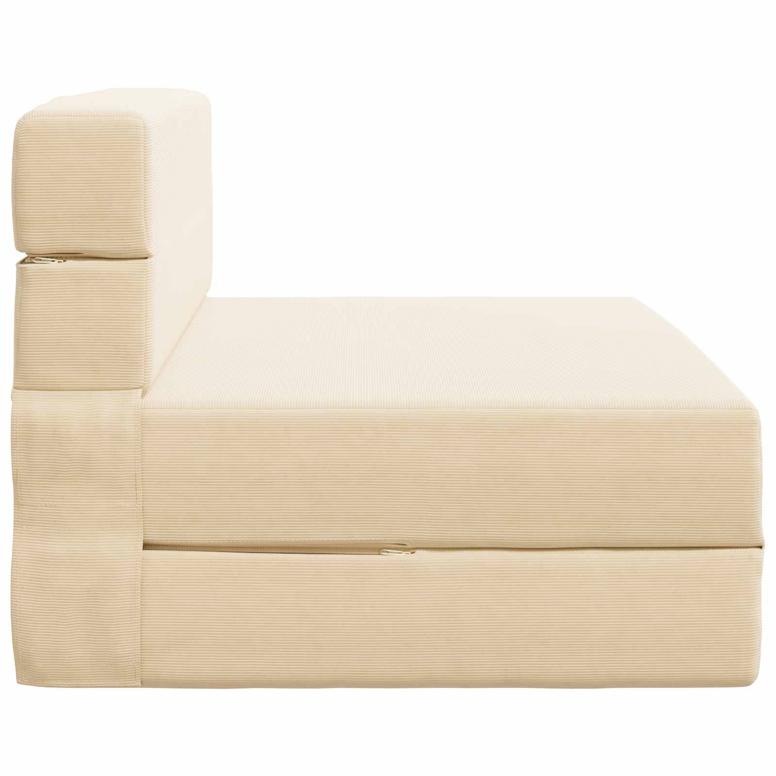 vidaXL Klappsofa Bett Creme 70 x 72 x 60 cm Stoff