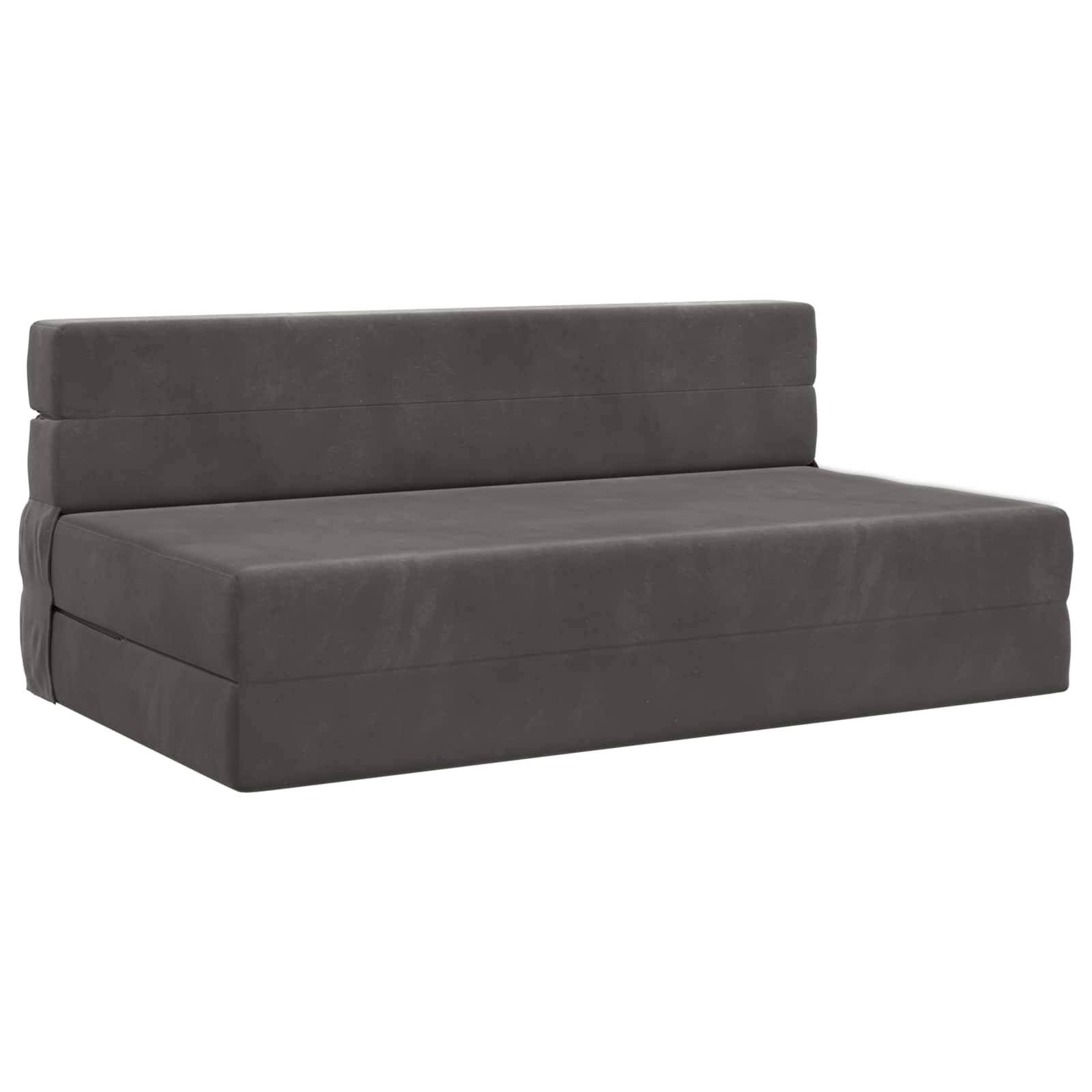 vidaXL Klappsofa Bett Dunkelgrau 203 x 152 x 15 cm Samt