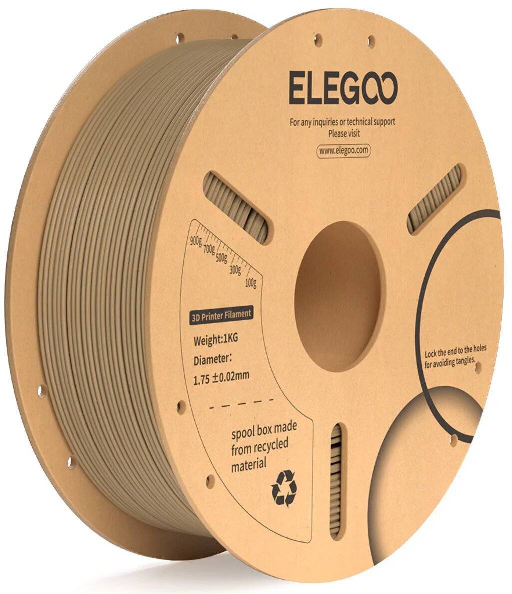 Elegoo PLA+ Wood Filament, 1,75 mm, 1000 g, Holz-Optik, hohe Festigkeit