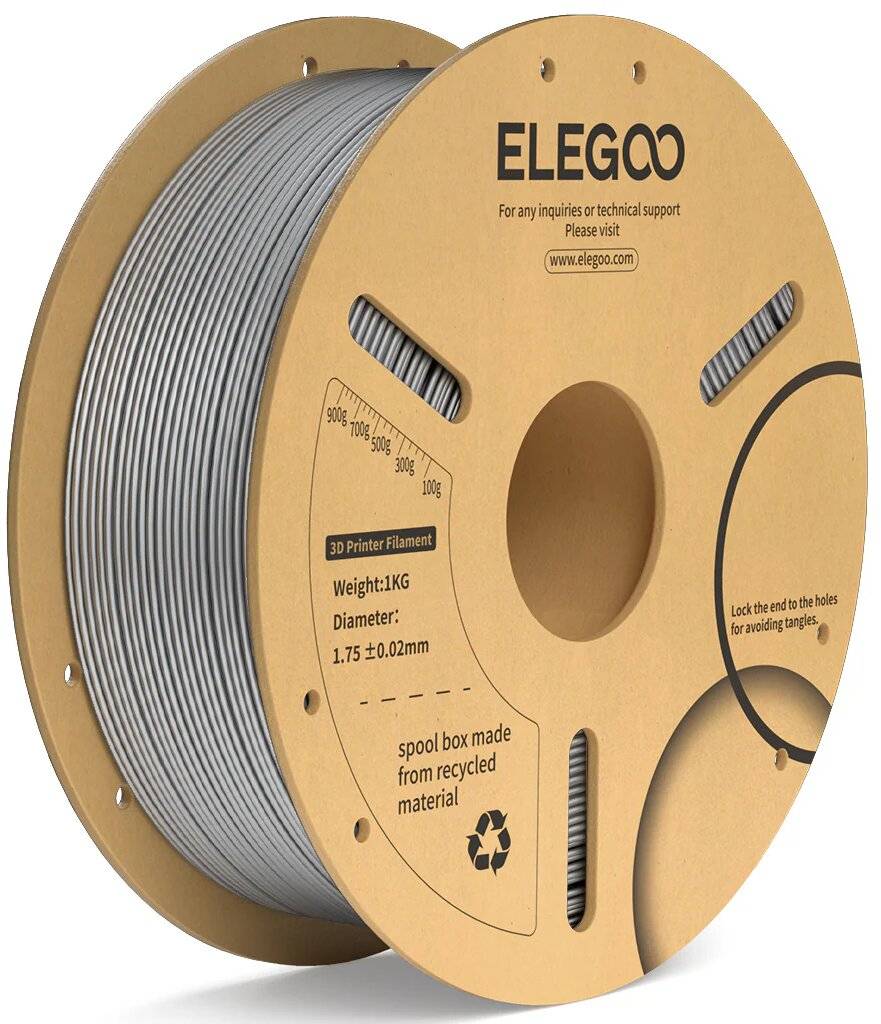 Elegoo PLA+ Filament, Space Grey, 1,75 mm, 1000 g, hohe Festigkeit