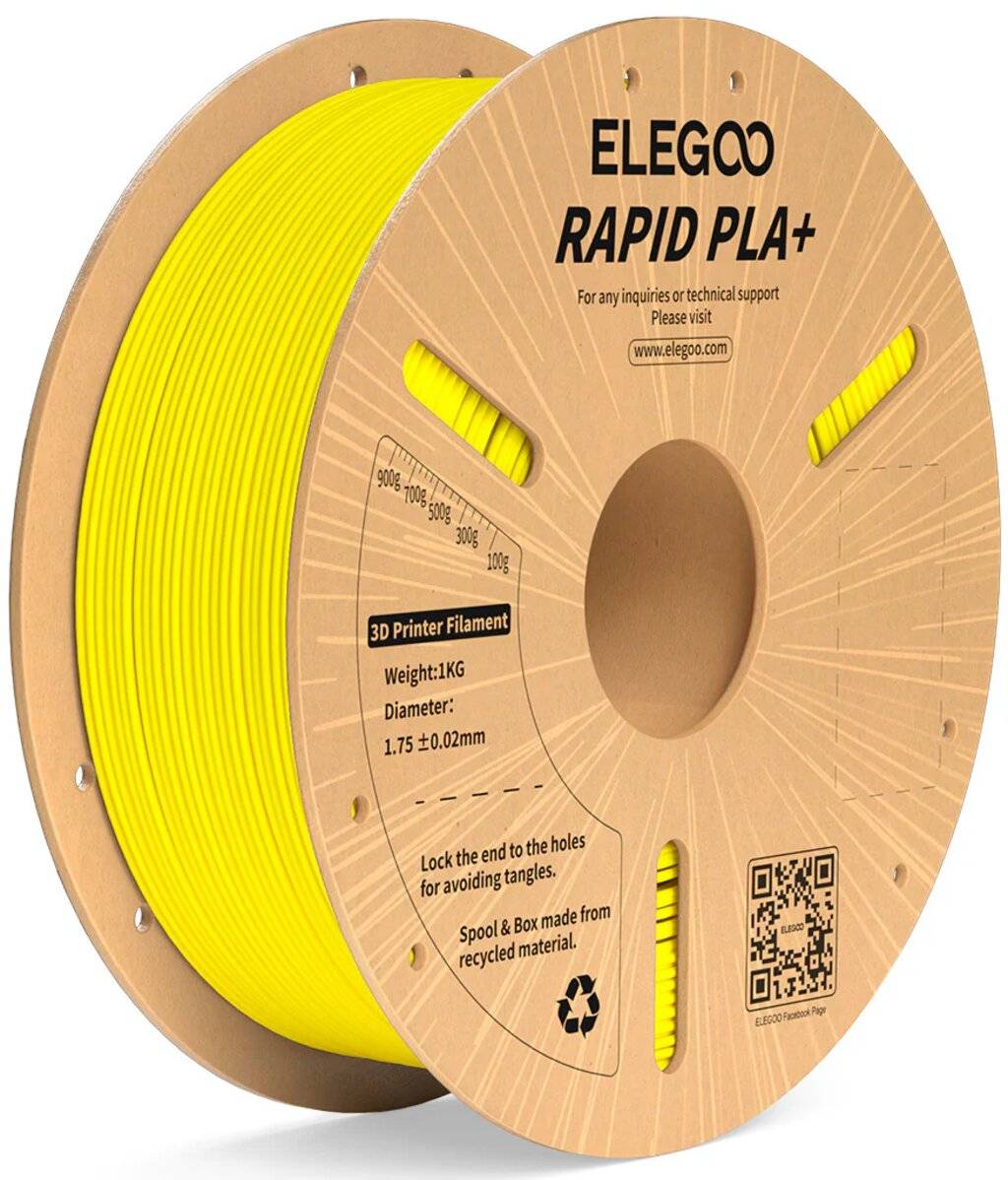 Elegoo Rapid PLA+ Gelb, 3D-Drucker Filament, 1,75 mm, 1000 g