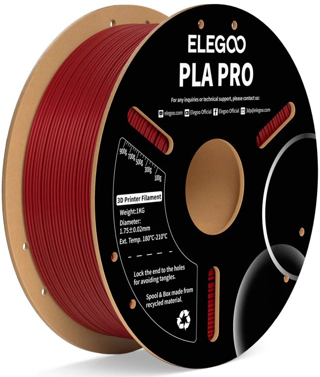 Elegoo PLA Pro Filament, 1,75 mm, 1000 g, Burgundrot
