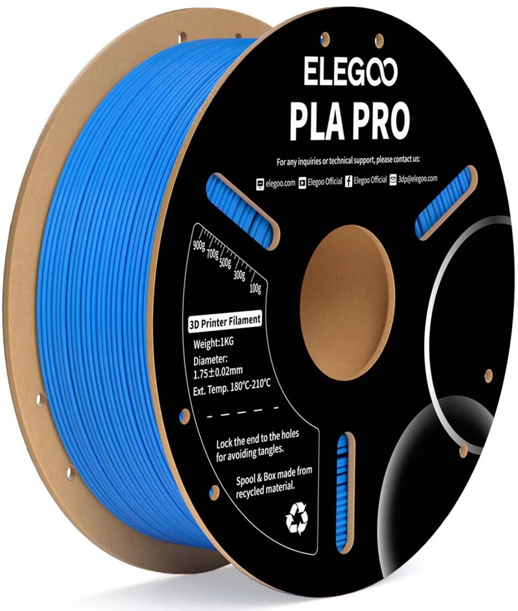 Elegoo PLA Pro Filament, Hellblau, 1,75 mm, 1000 g Spule