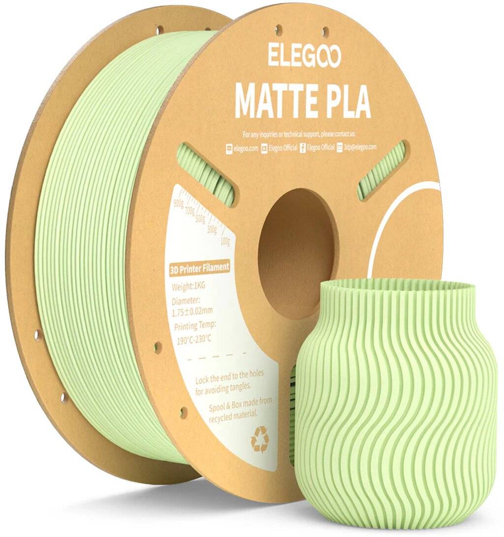 Elegoo PLA Matte Filament, Mintgrün, 1,75 mm, 1000 g Spule