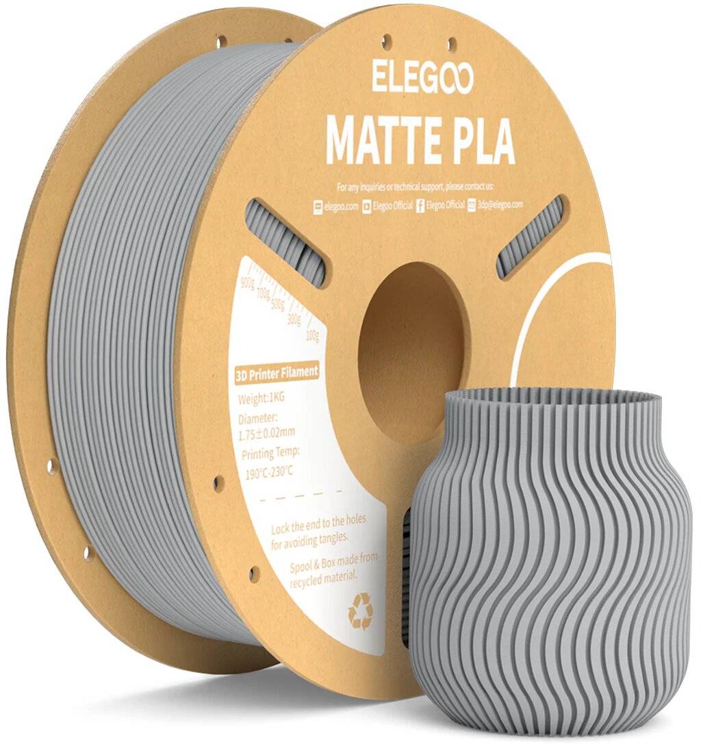 Elegoo PLA Matte Filament, 1.75 mm, 1000 g, Slate Grey