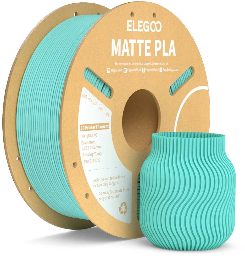 Elegoo PLA Matte Teal Green, 3D-Druck-Filament, 1,75 mm, 1000 g Spule