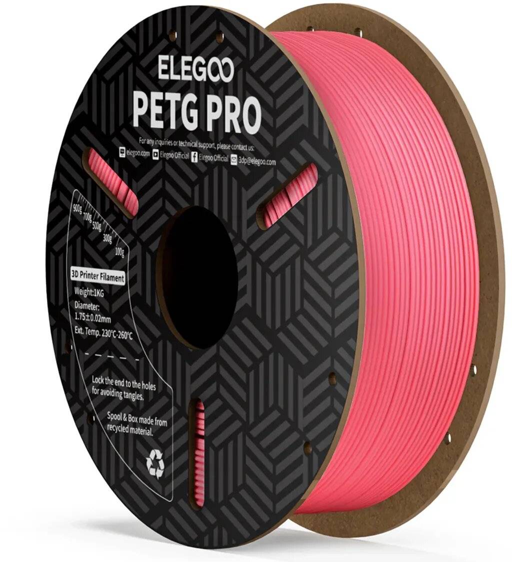 Elegoo PETG PRO Pink, 1,75 mm 3D-Drucker-Filament, 1000 g Spule