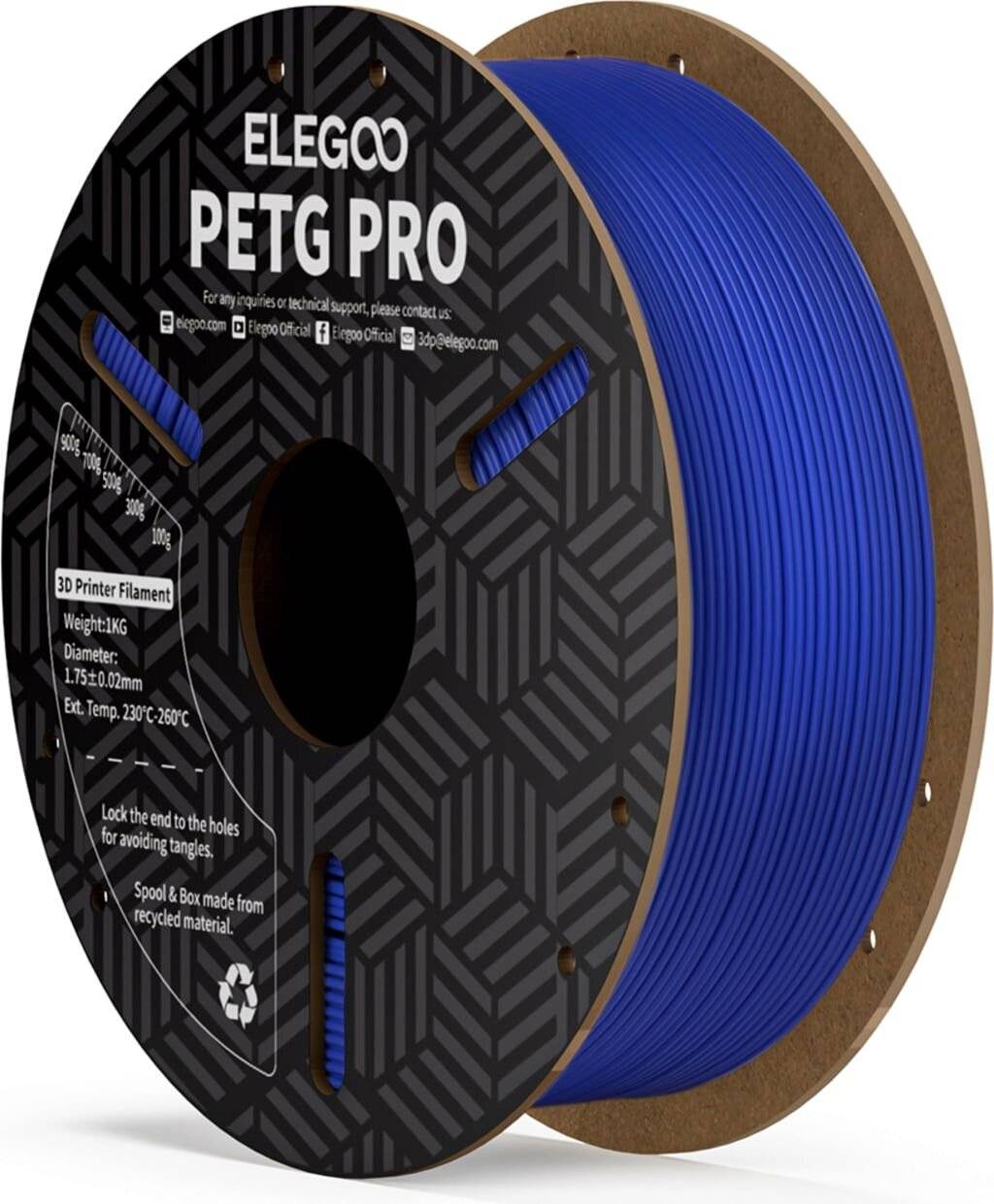 Elegoo PETG PRO Blue, 3D-Druck-Filament, 1,75 mm, 1000 g