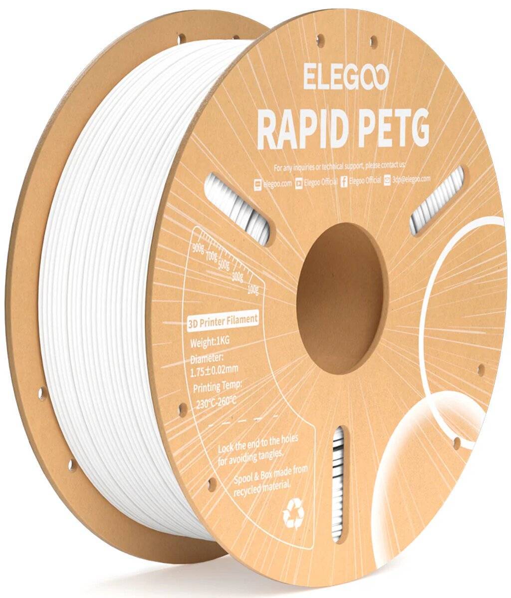 Elegoo Rapid PETG Filament, Weiß, 1.75 mm, 1000 g, für High-Speed-Druck