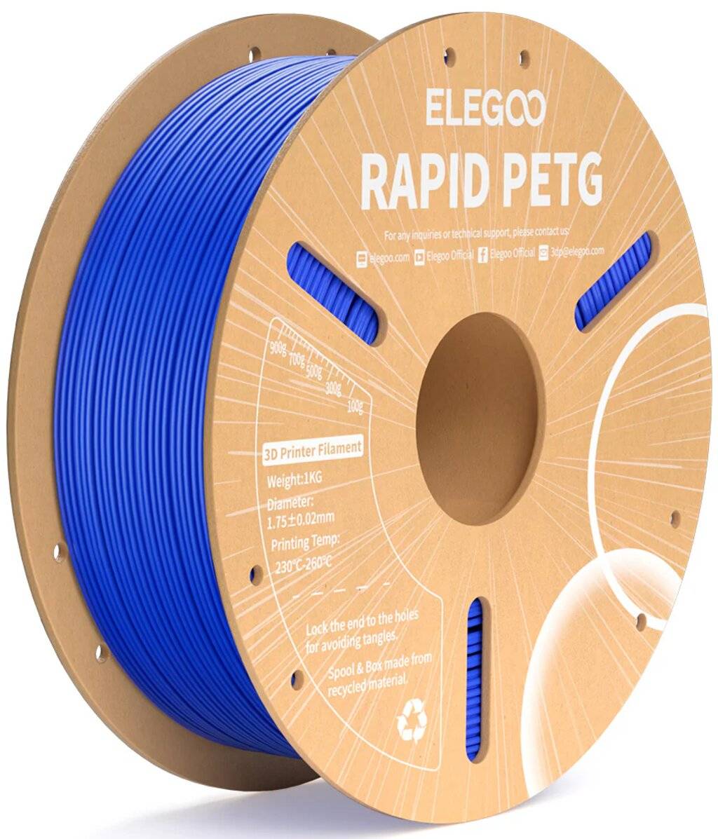 Elegoo Rapid PETG Filament, Blau, 1.75 mm, 1000 g, High-Speed-Druck bis 600 mm/s