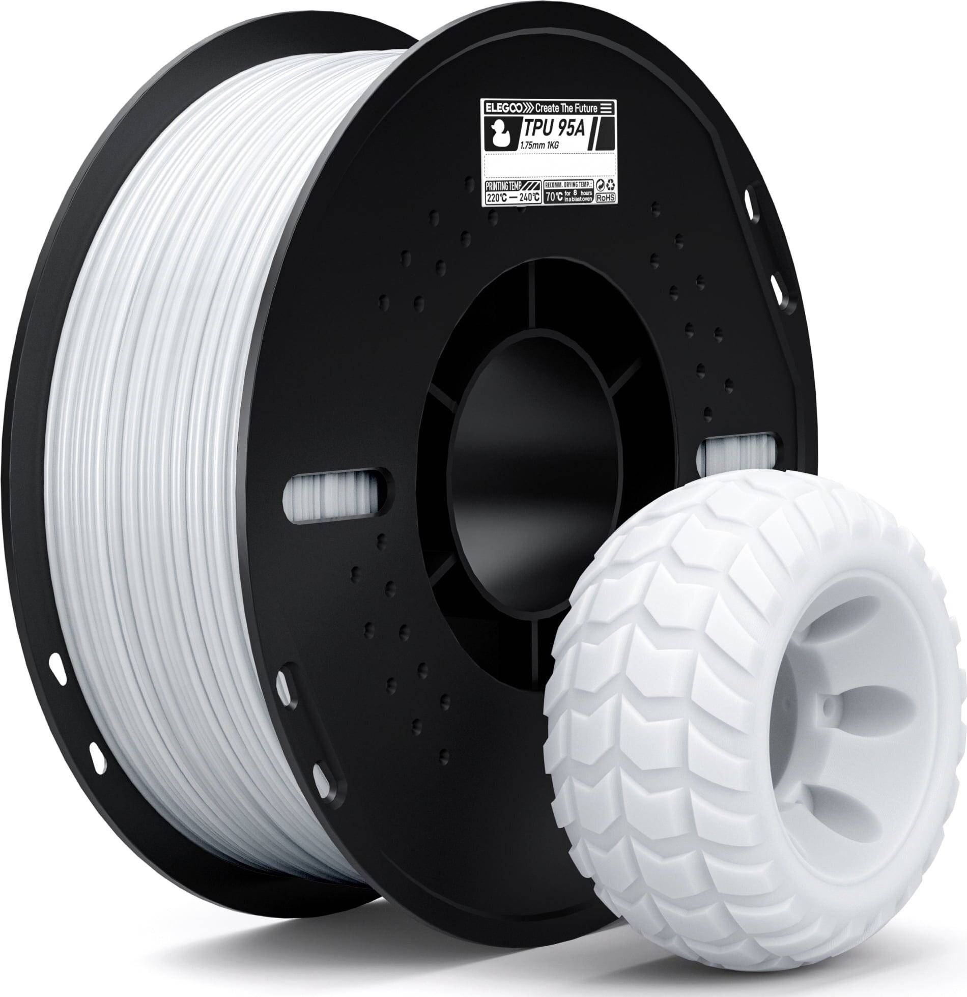 Elegoo TPU 95A White, 1.75 mm, 1000 g flexibles 3D-Druck Filament
