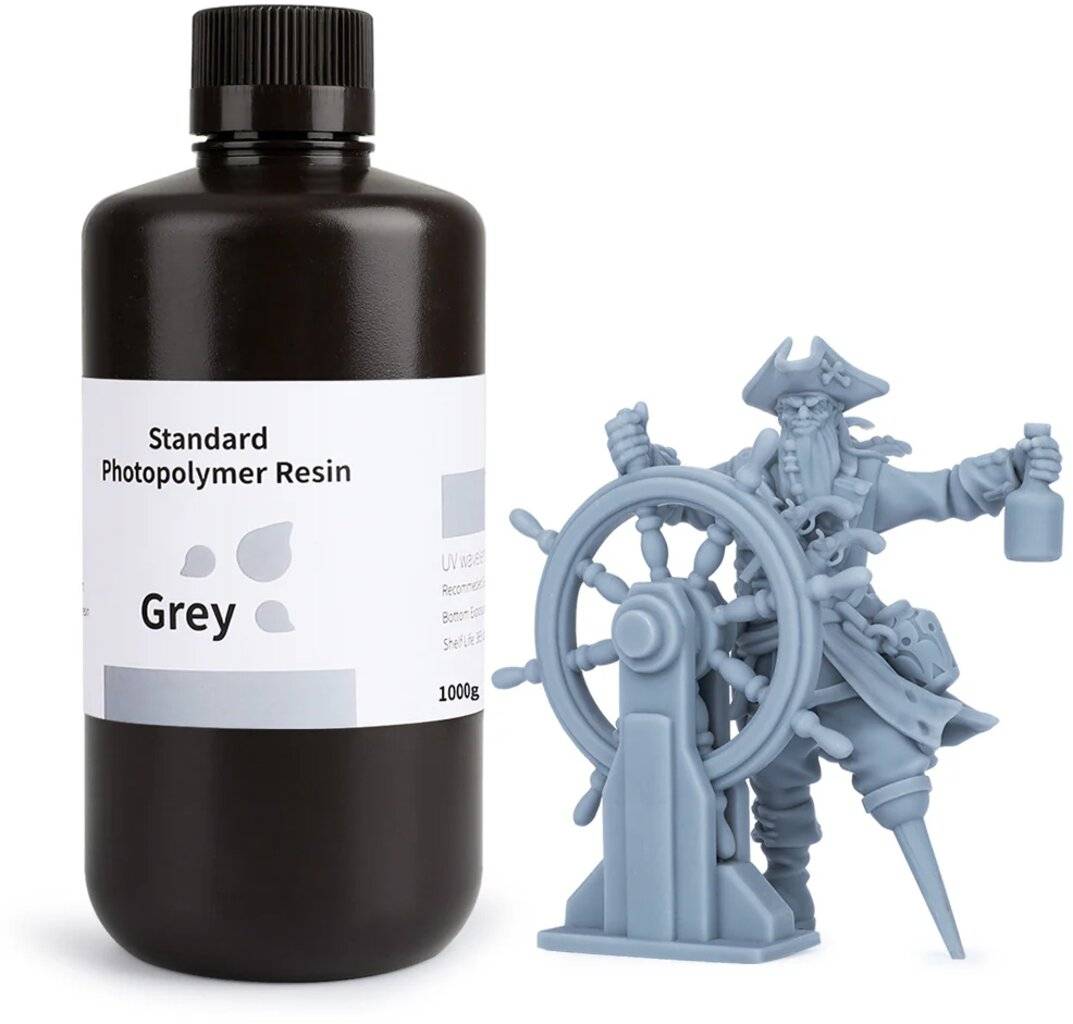 Elegoo Standard Resin Grey, 1000g, für LCD 3D-Drucker, 405nm UV-Licht