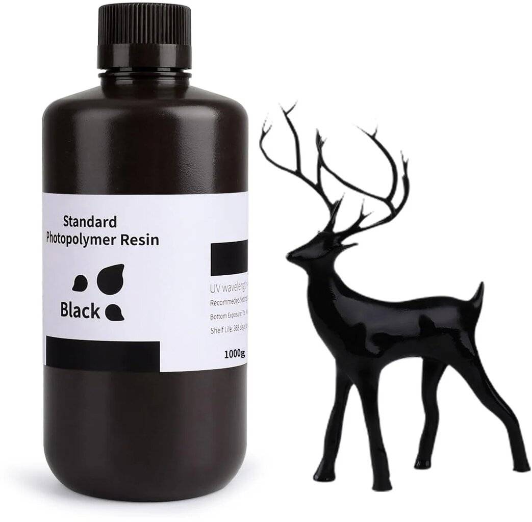 Elegoo Standard Resin Black, 1.000 g Photopolymer-Harz für LCD 3D-Drucker