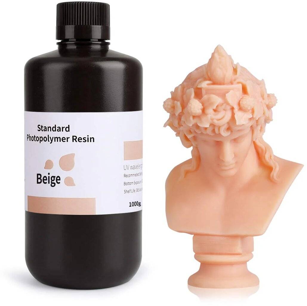 Elegoo Standard Photopolymer Resin, Beige, 1000 g Flasche für LCD 3D-Drucker