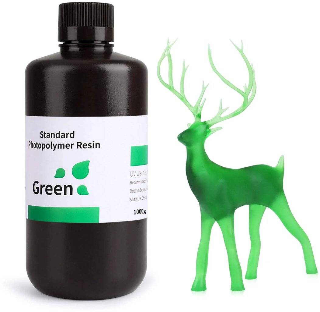 Elegoo Standard Photopolymer Resin, Grün, 1 kg, für LCD 3D-Drucker (405nm)
