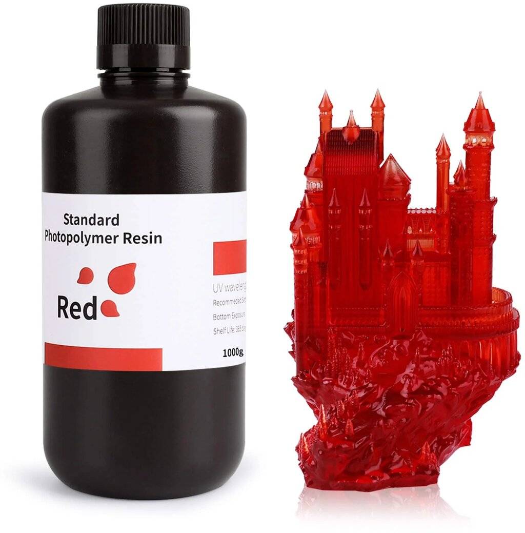 Elegoo Standard Resin Red, 1.000 g, UV-Photopolymer für LCD/DLP 3D-Drucker