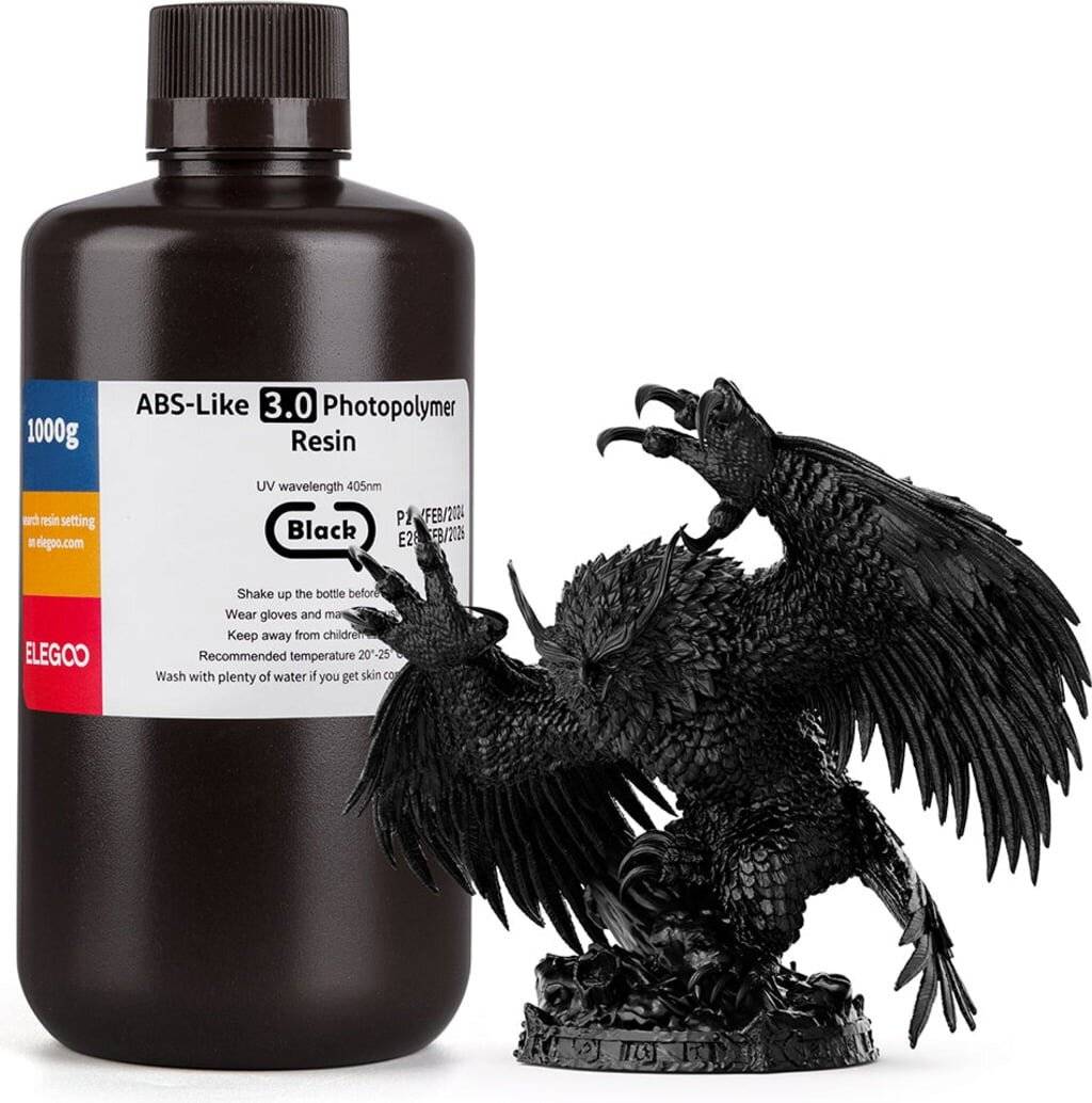 Elegoo ABS-like Resin V3.0, Schwarz, 1.000 g, hochpräzises 3D-Druck-Resin