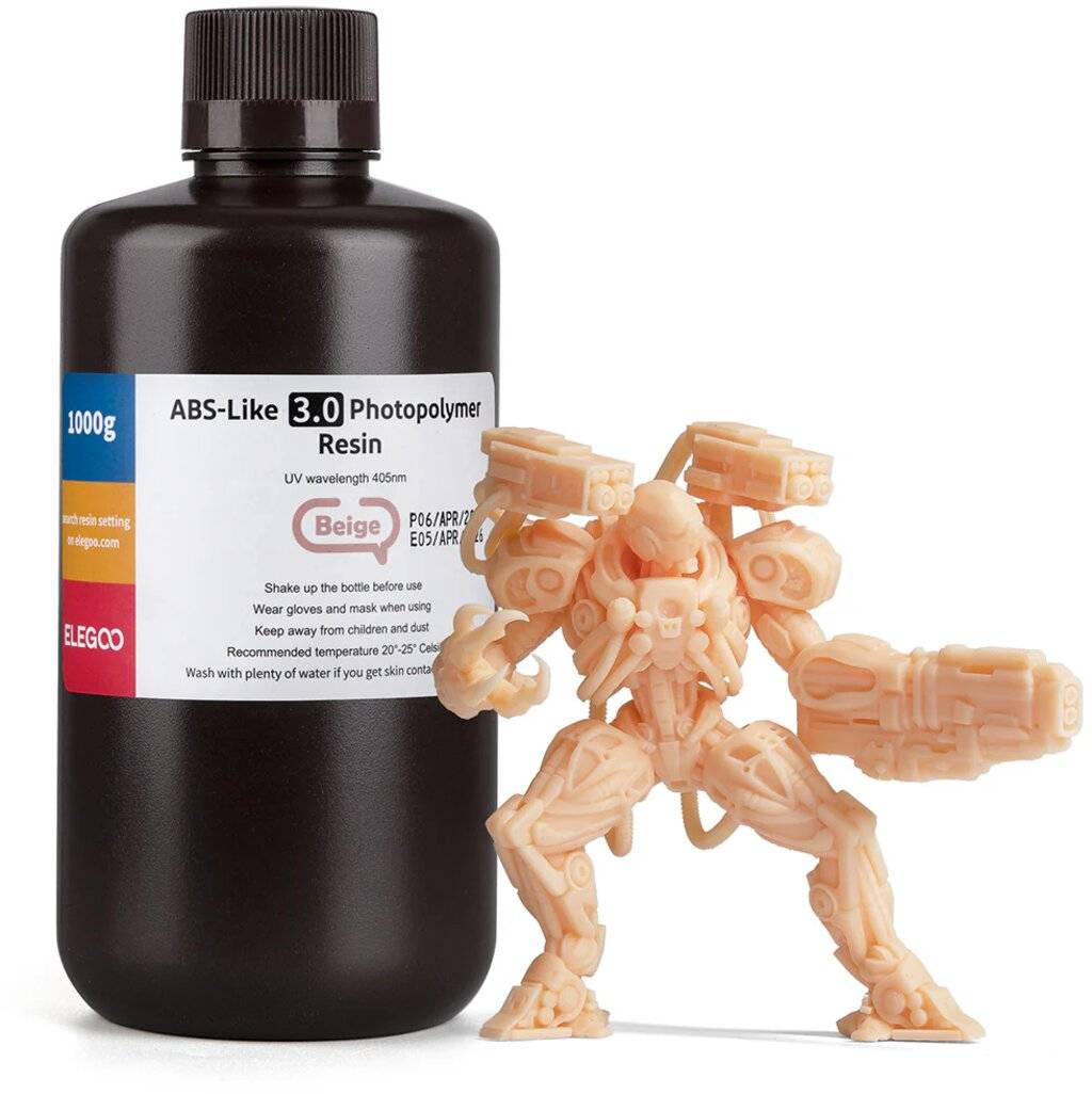 Elegoo ABS-like Resin V3.0 Beige, 1.000 g, hochfestes Photopolymer-Harz für LCD/DLP