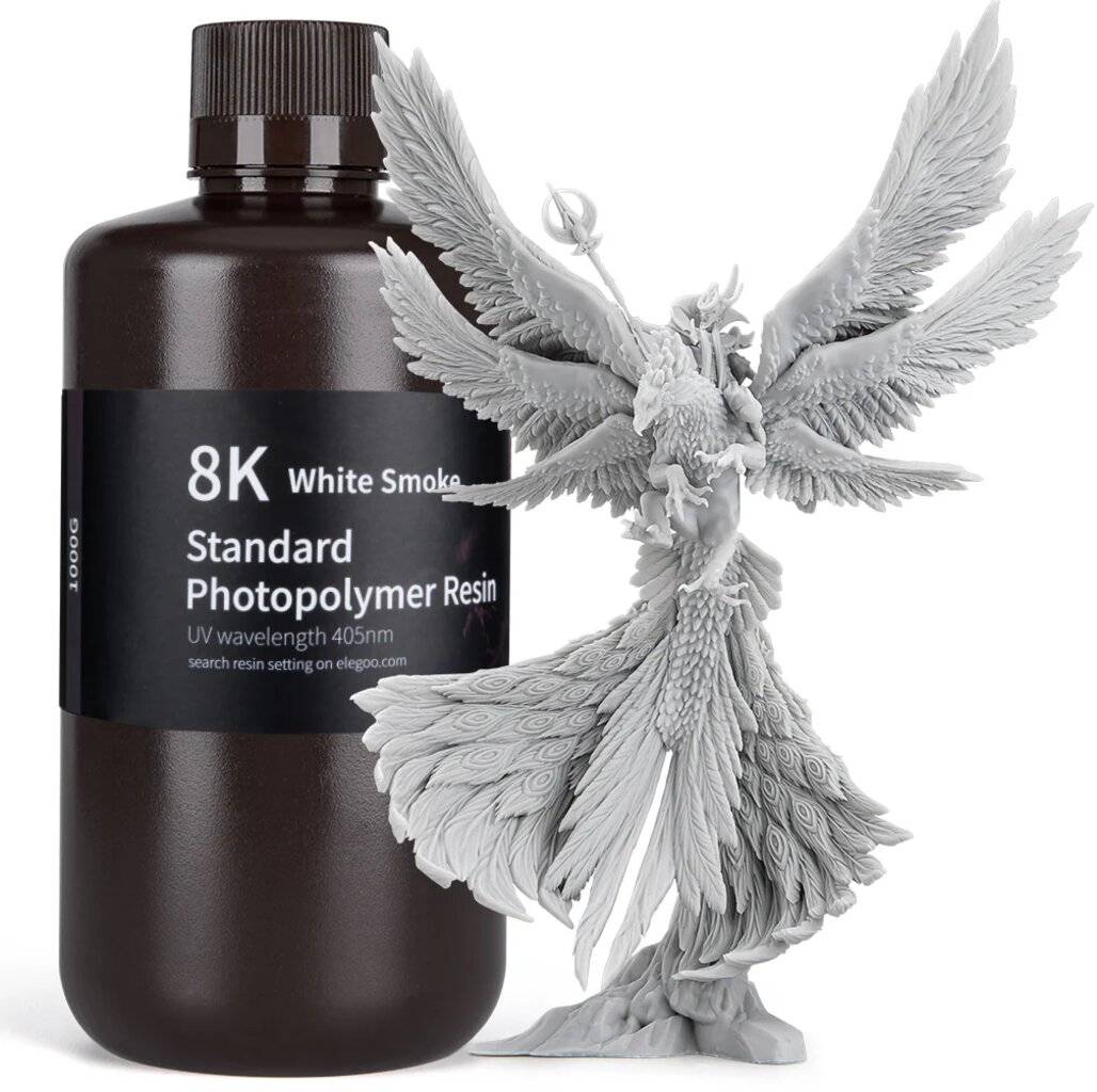 Elegoo 8K Standard Resin, White Smoke, 1000 g, hochauflösendes 3D-Druckharz