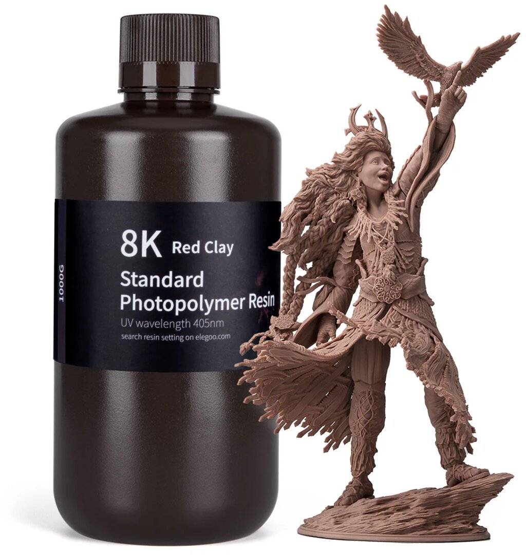 Elegoo 8K Standard Resin Red Clay, 1000 g, hochpräzises 3D-Drucker Harz