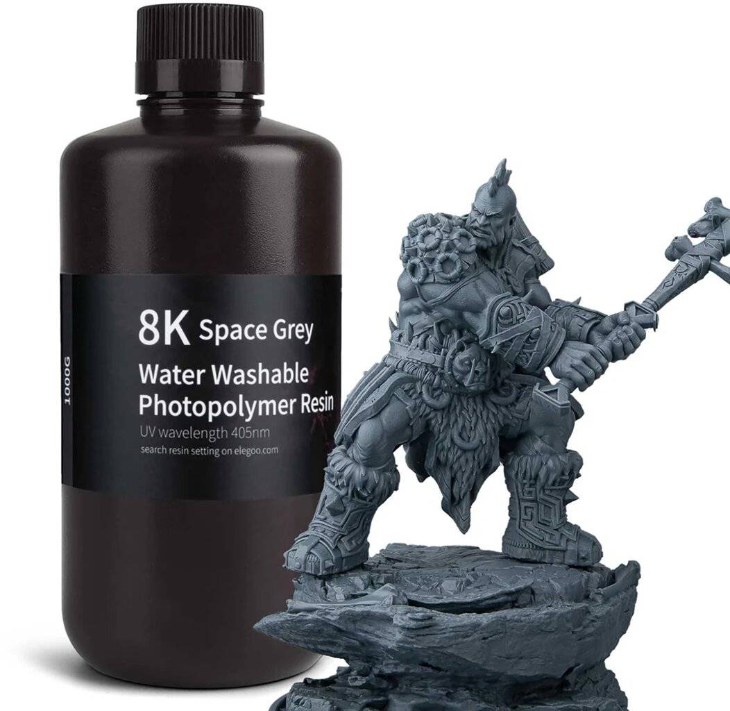 Elegoo 8K wasserwaschbares Resin, Space Grey, 1000 g Flasche