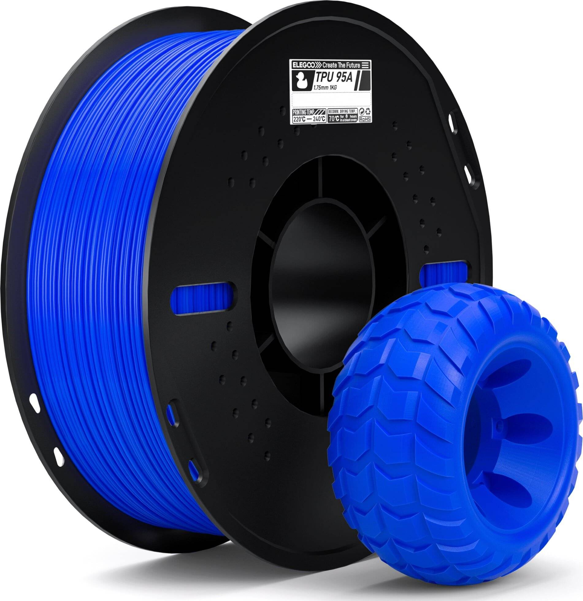 Elegoo TPU Filament 95A, Blau, 1,75 mm, 1000 g Spule