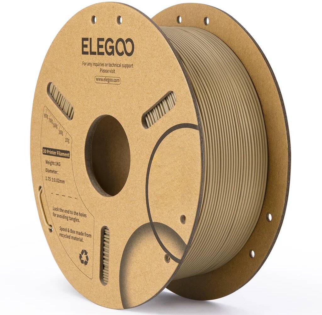 Elegoo PLA Wood Filament, 1,75 mm, 1000 g, Holz-Optik und -Haptik