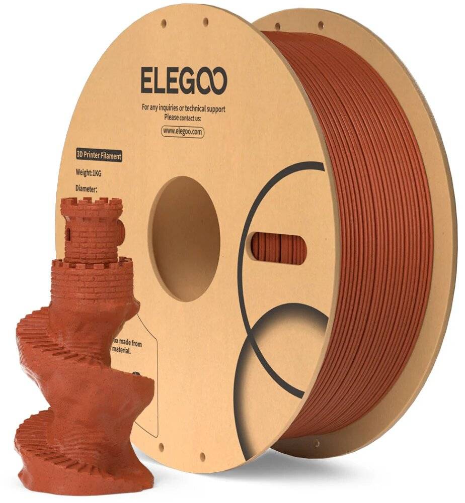 Elegoo PLA Marble Brick Red Filament, 1,75 mm, 1000 g, Ziegeloptik