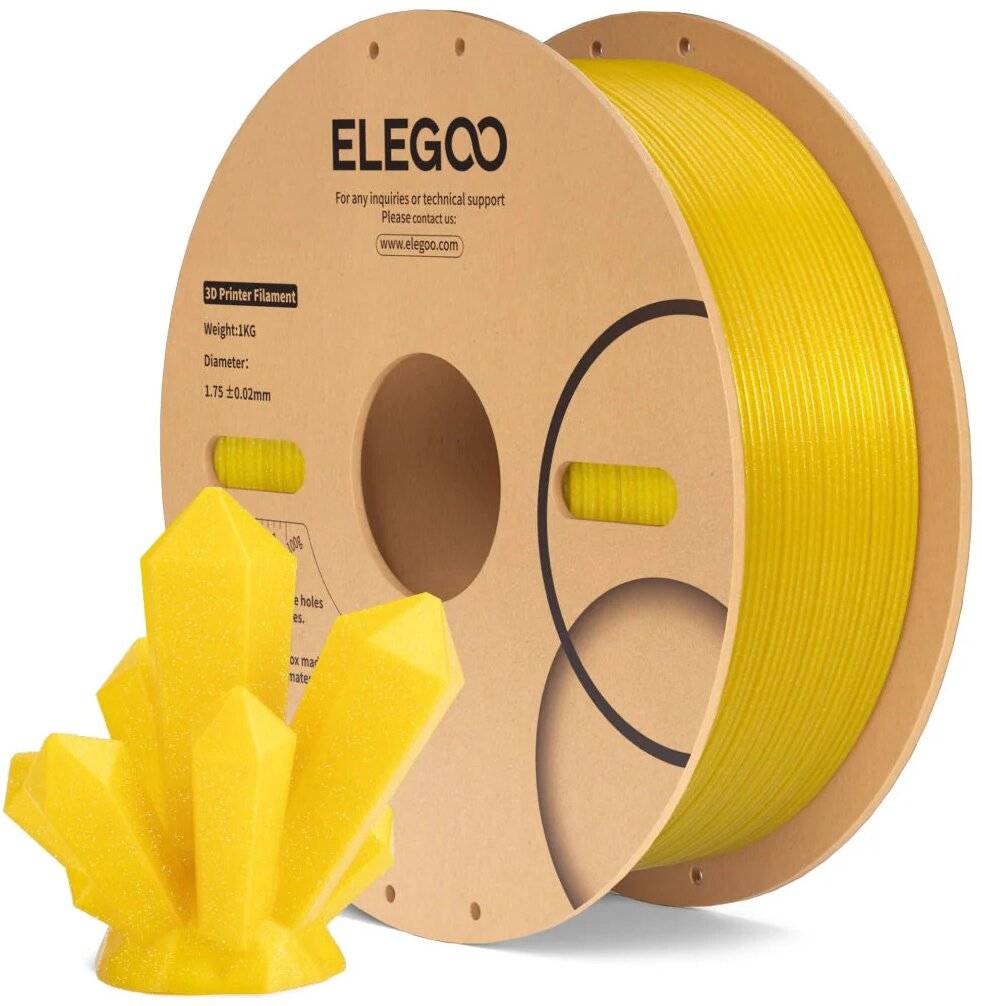 Elegoo PLA Sparkle Gold, 1,75 mm Filament, 1000 g, Gold mit Glitzereffekt