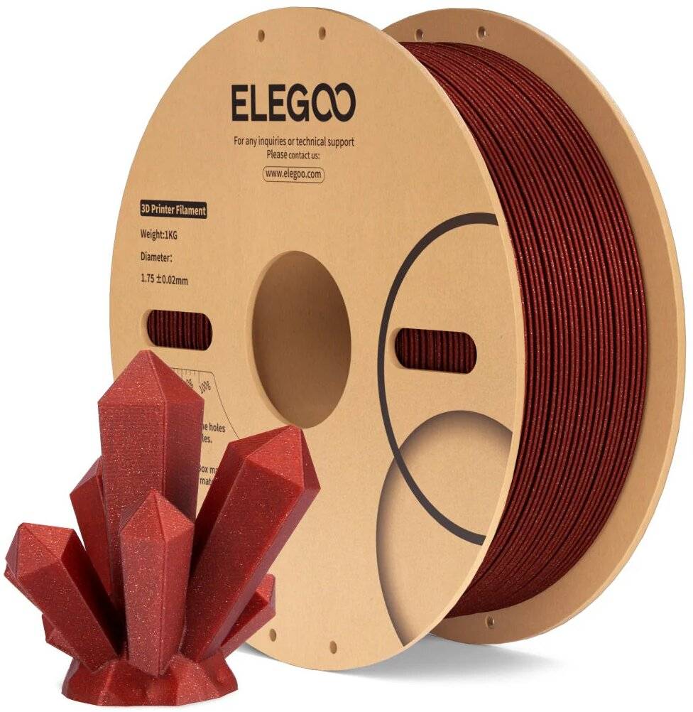 Elegoo PLA Sparkle Red Filament, 1,75 mm, 1000 g Spule