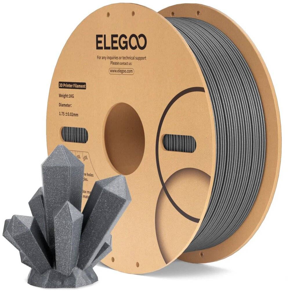 Elegoo PLA Sparkle Dark Grey, 1,75 mm, 1000 g Filament für 3D-Drucker