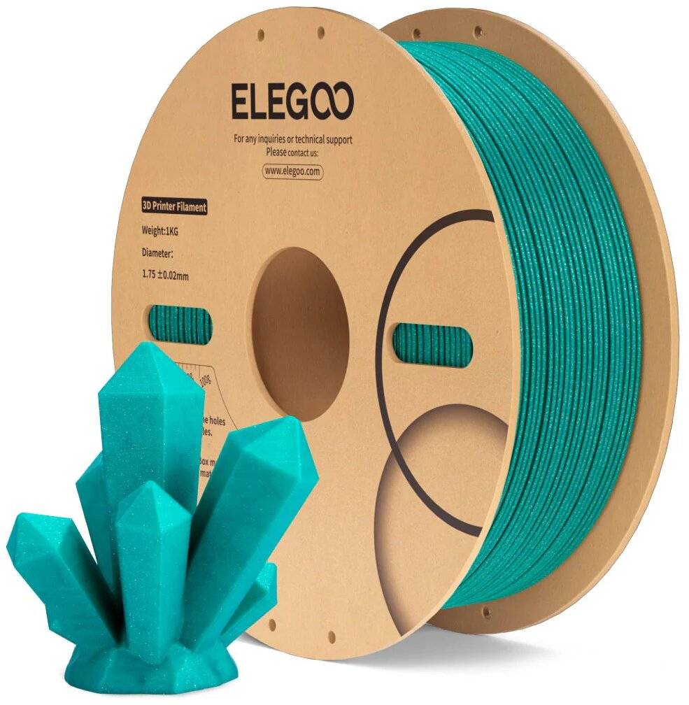 Elegoo PLA Sparkle Turquoise, 1,75 mm, 1000 g 3D-Drucker Filament