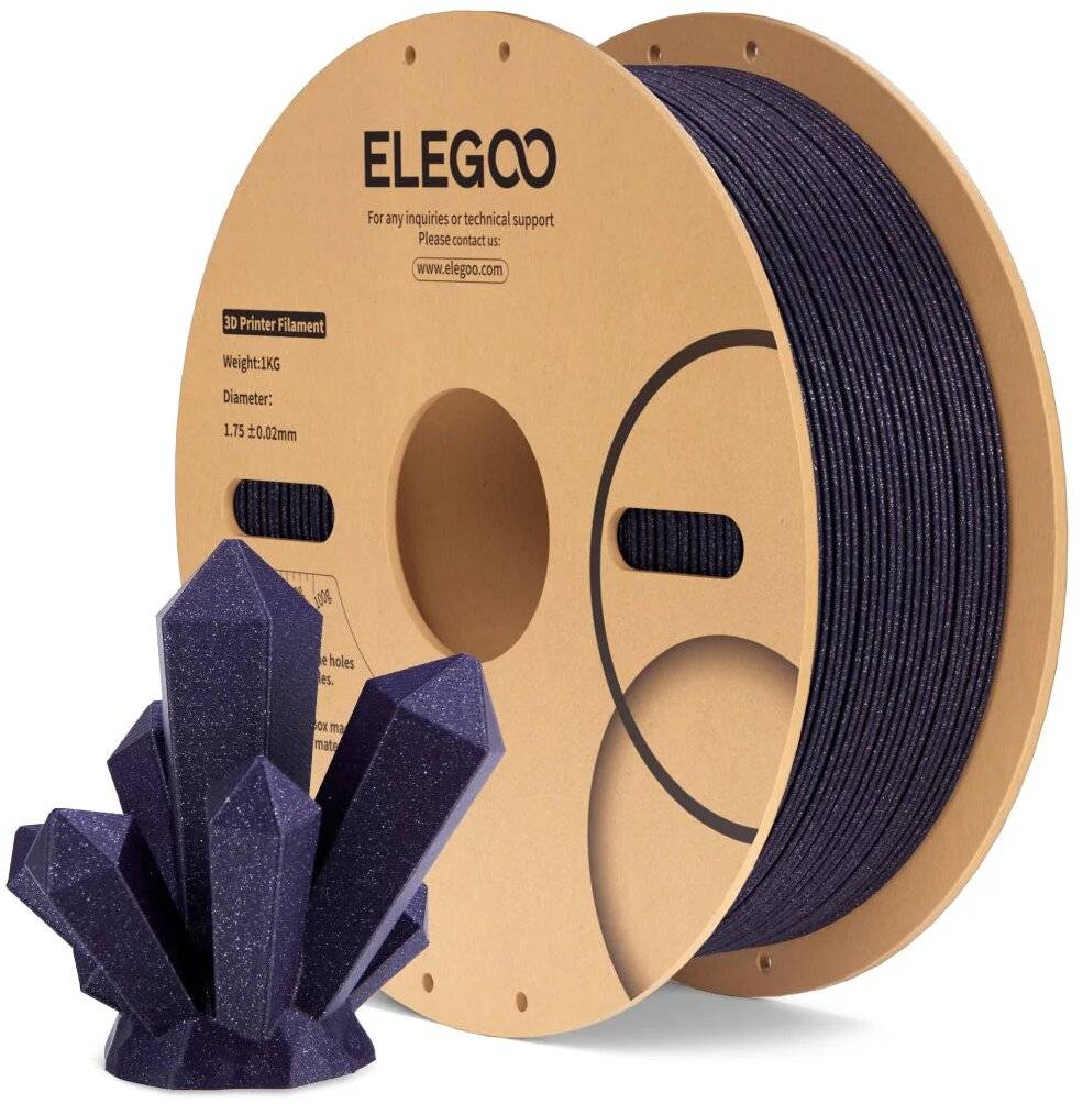 Elegoo PLA Sparkle Purplish Grey, 3D-Druck-Filament, 1,75 mm, 1000 g