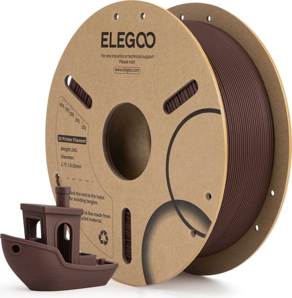 Elegoo PLA Filament, Rosewood, 1.75 mm, 1000 g Spule, Holz-Optik